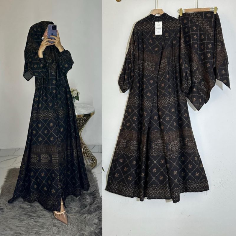 Gamis set hijab rayon twill mix rayon by D'Lia