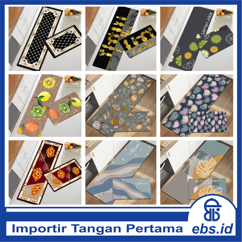 𝐄𝐁𝐒 ✅ KS005 Keset Kaki (Tanpa Kemasan) Keset Kaki Dapur 2 in 1 Isi 2 pcs (40 x 60 cm & 40 x 120 cm) 