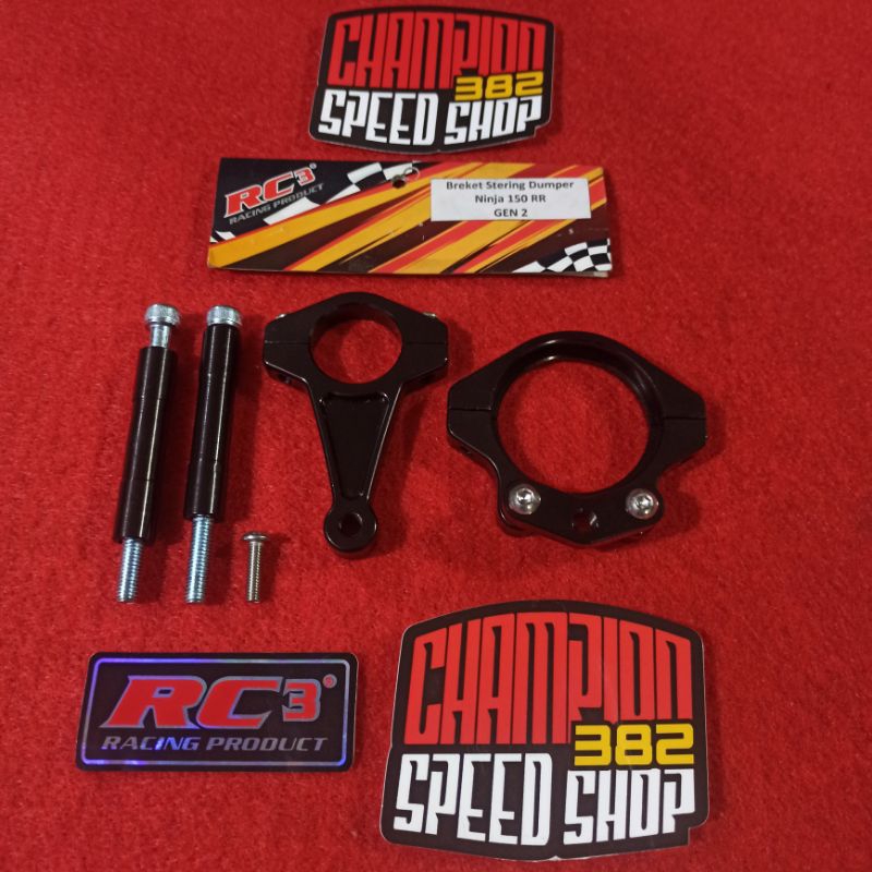 Bracket Breket Steering Damper RC3 Ninja 150 RR ZX 150 150RR ZX150 KRR Black Hitam