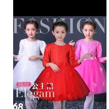 GAUN MERAH MEWAH IMPOR ANAK