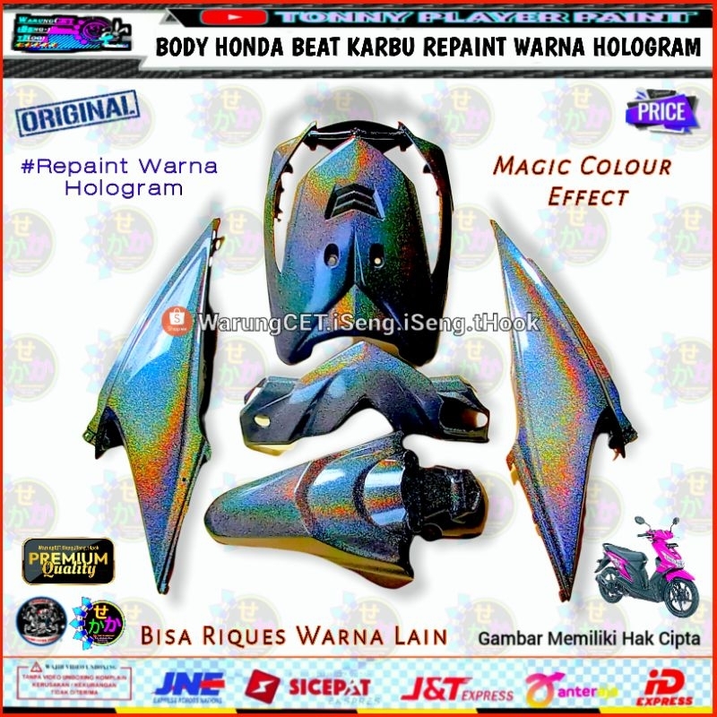 Body Halus Beat karbu Repaint Warna hologram rainbow Magic Colour Effect Bunglon