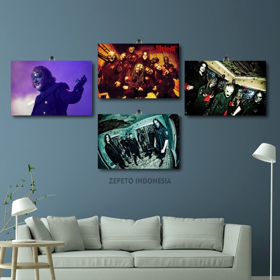 Poster Kayu Gaming Grup Band Slipknot 20X30 / Zepeto Indonesia/ Dekorasi Kamar Custom Gitaris Band S