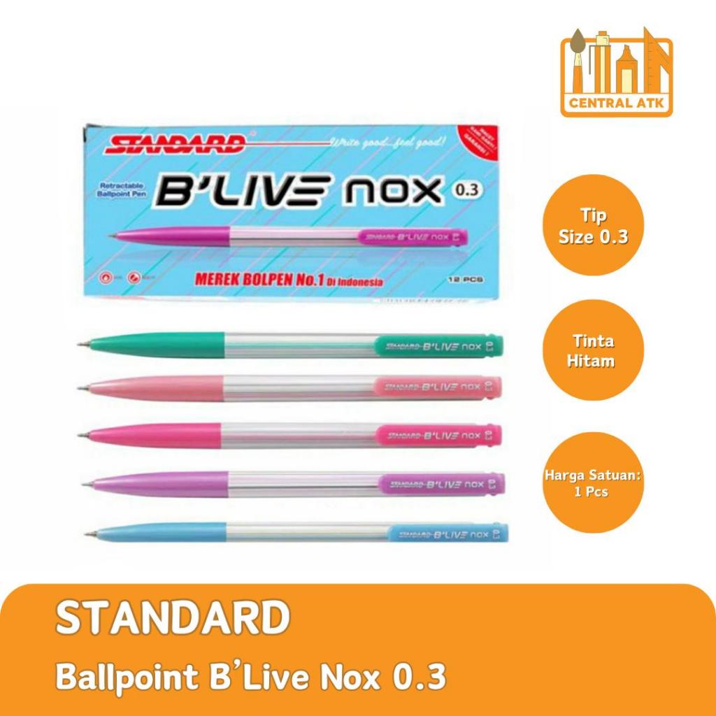 

BOLPEN / BALLPOINT / PULPEN STANDARD B-LIVE NOX 0.3 BLACK ( 1 PCS )