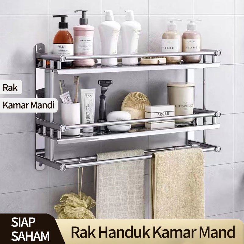 RAK HANDUK GANTUNGAN DINDING STAINLESS STEEL RAK DINDING RAK BUMBU DAPUR STAINLESS STEEL RAK HANDUK