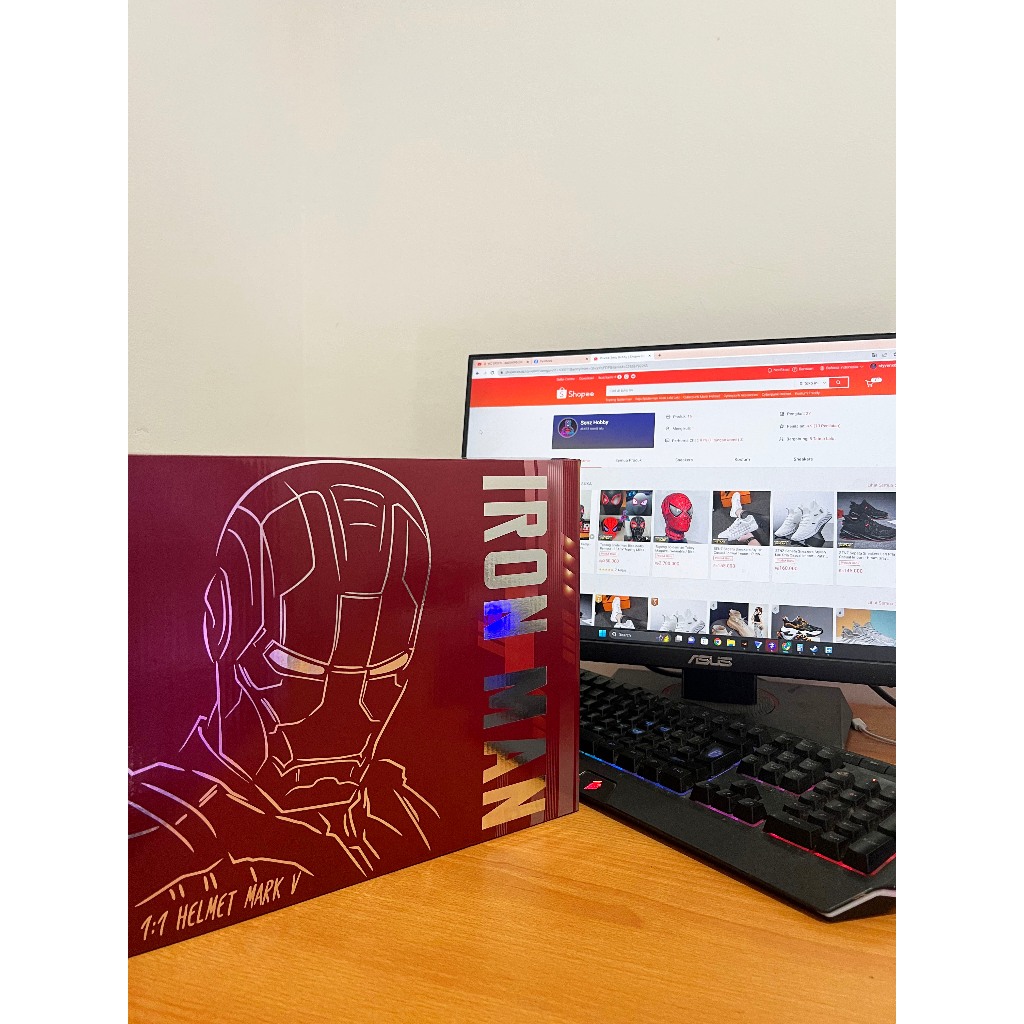 [READY] Helm Iron Man Mark 5 Gold Otomatis Buka Tutup Pakai Suara & Remote Original - AUTOKING