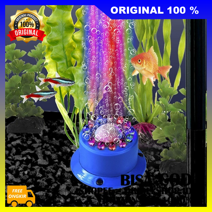 Lampu Led Rgb Dengan Aerator Aquarium Yang Unik Dan Mewah Lampu + Batu Aerator Aquarium Aquascape  1