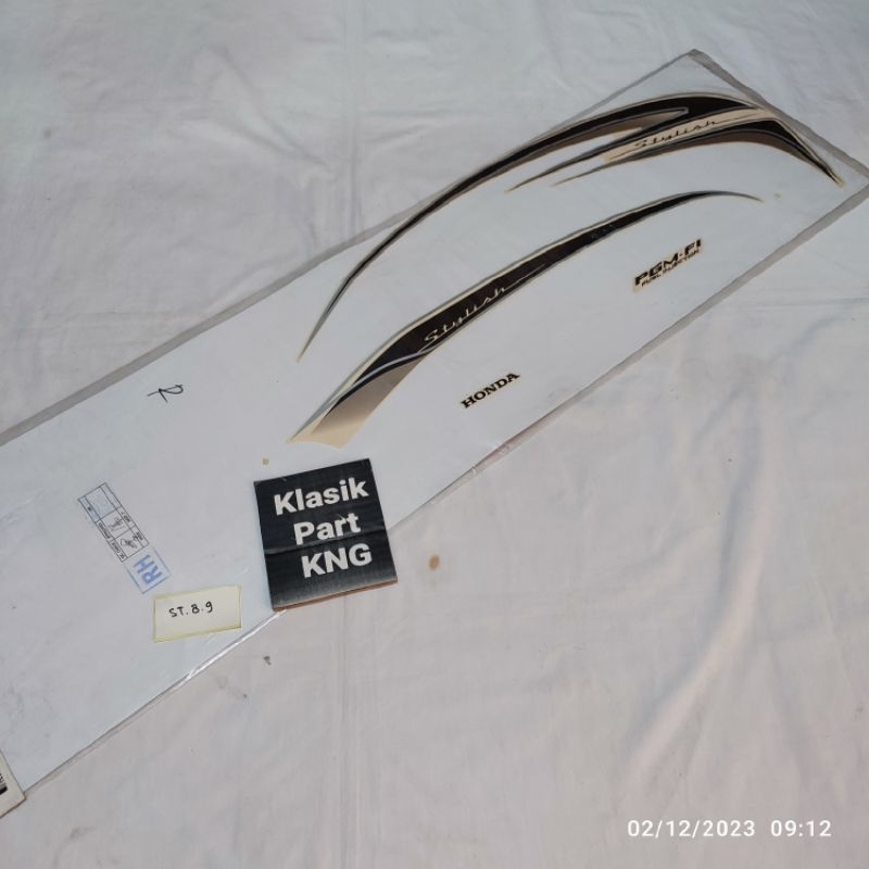 Striping sticker stiker body Honda scoopy stylish fi injection K16 kanan coklat brown beige original