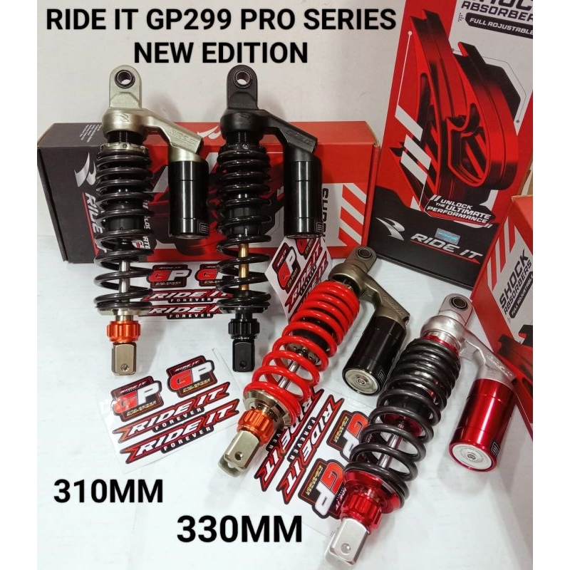 SHOCK SHOK BELAKANG RIDE IT TABUNG GP 299/GP299 PRO SERIES 330MM DAN 310MM BEAT VARIO SCOOPY VARIO 1