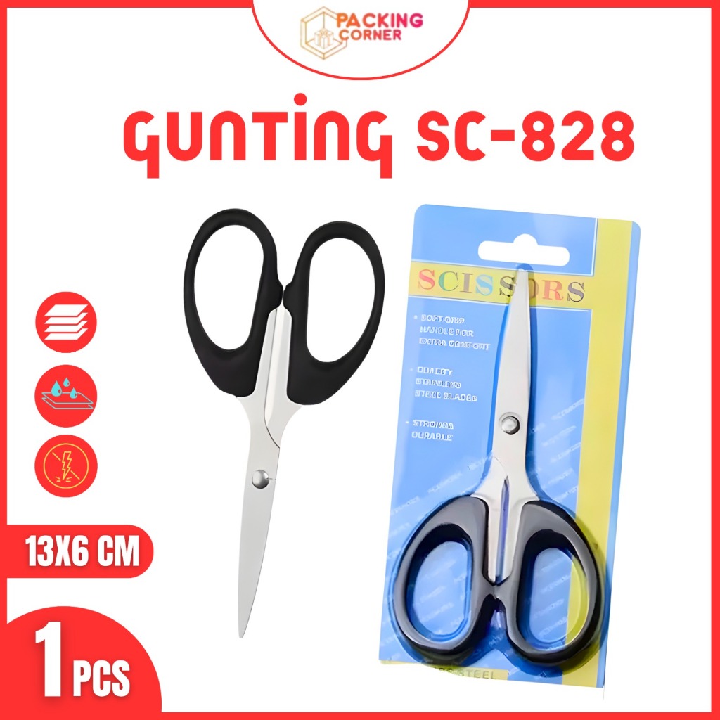 

Gunting Scissors Tajam Stainless Steel 13 cm 13cm SC-828 Gunting Kertas Bukan Joyko Serbaguna