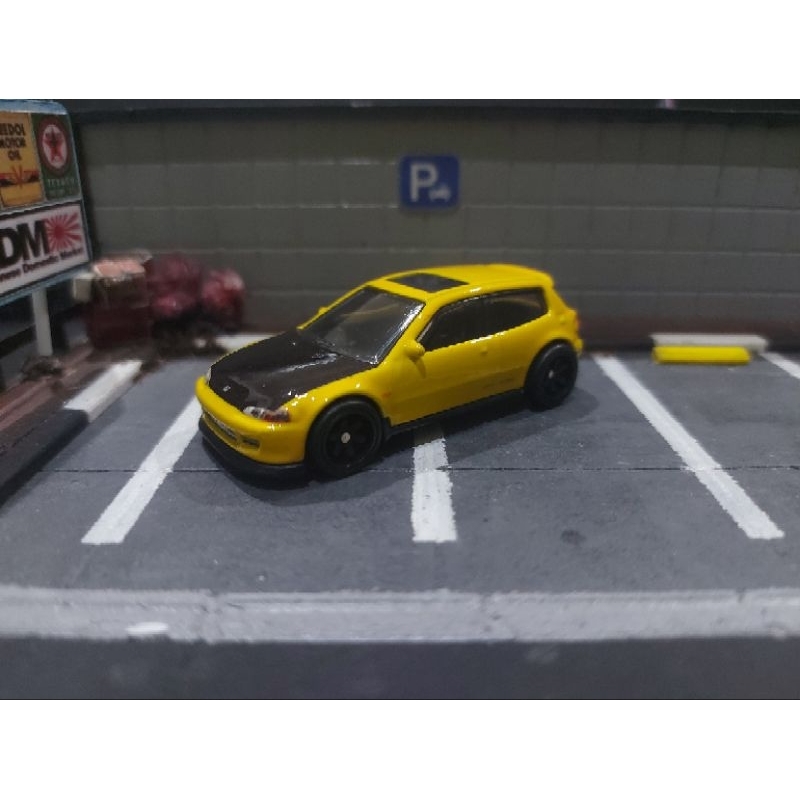 Hotwheels Premium Honda Civic EG Kuning Loose
