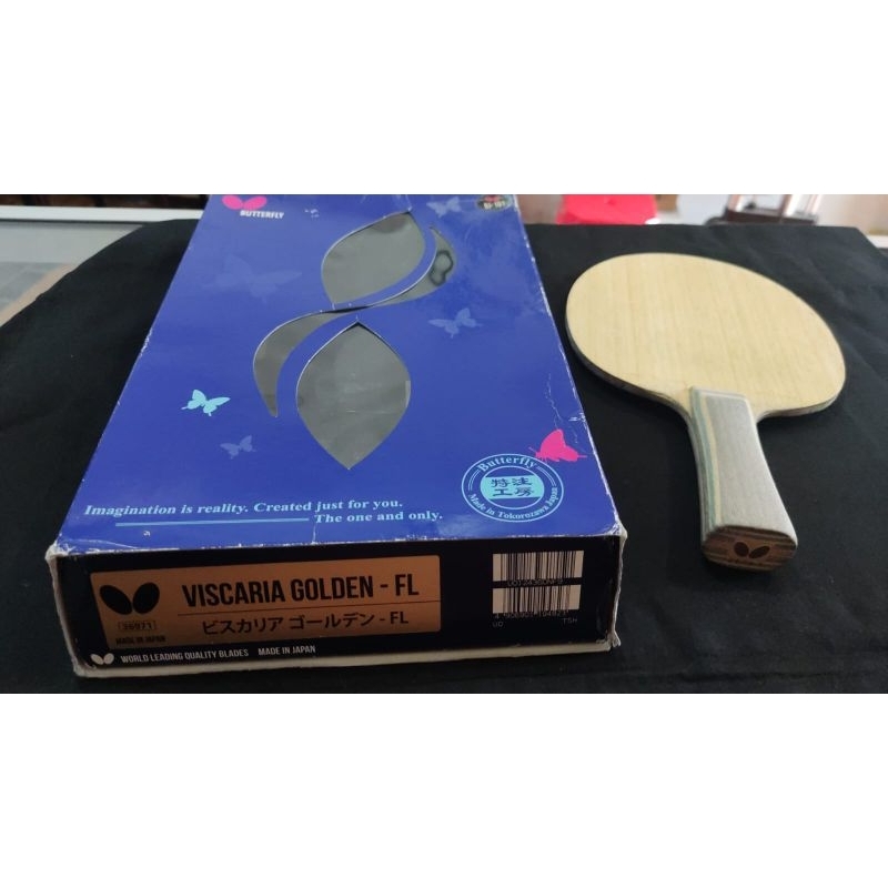 Kayu Bet Butterfly Viscaria Golden Handle FL / Kayu Bet Pingpong Tenis Meja (BEKAS)