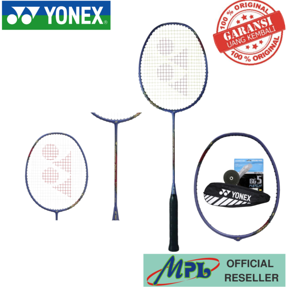 RACKET BADMINTON YONEX NANORAY 70 LIGHT RUDY HARTONO+GRIP+5 MATCH+ TAS
