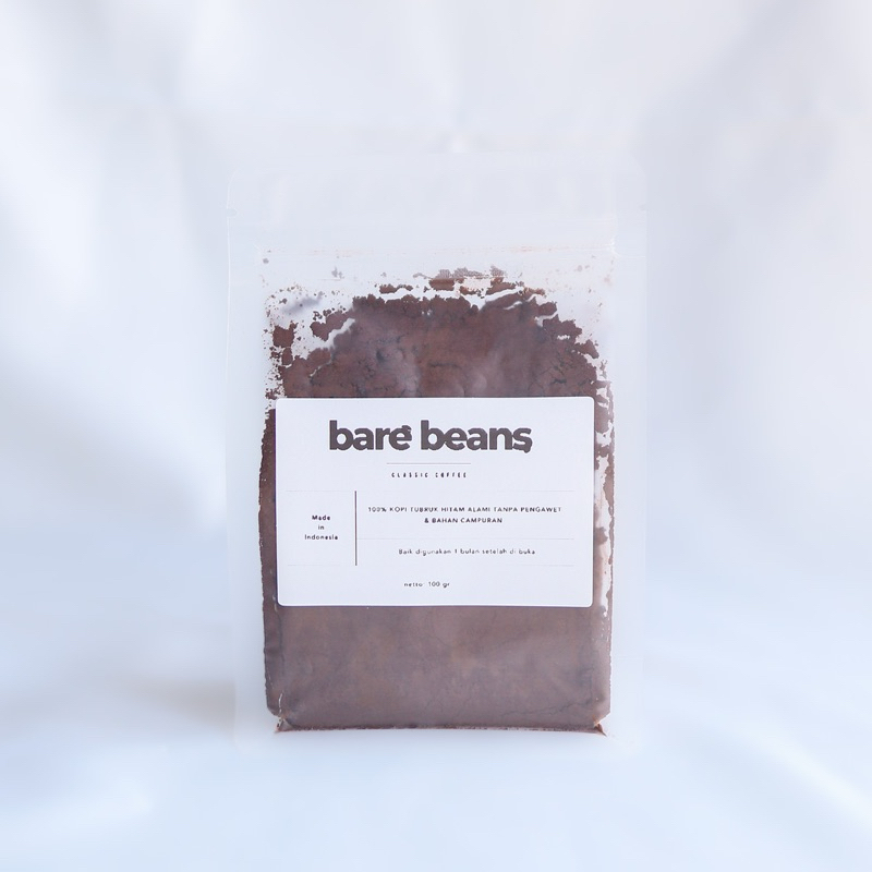 

100g Bare Beans Kopi Hitam Tubruk tradisional lokal rasa pahit tidak asam sehat natural tanpa pengawet lokal jawa bagus terlaris