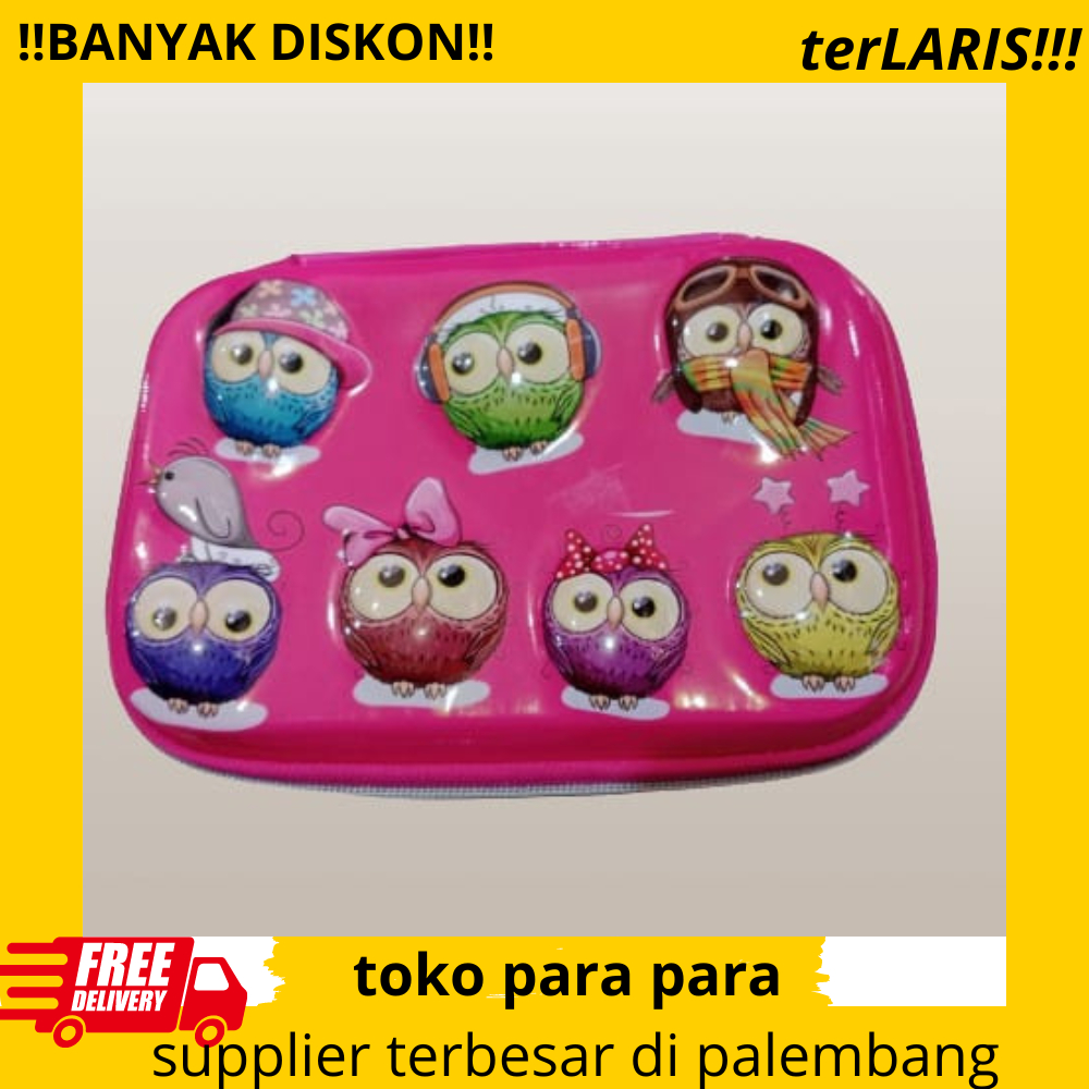 

Kotak Pensil Pencil Case Smiggle Kecil karakter OWL