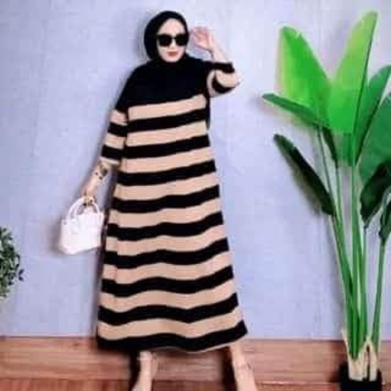 EVELYN DRESS // MIDI KAOS SALUR KOMBI ORIGINAL JEVANNI