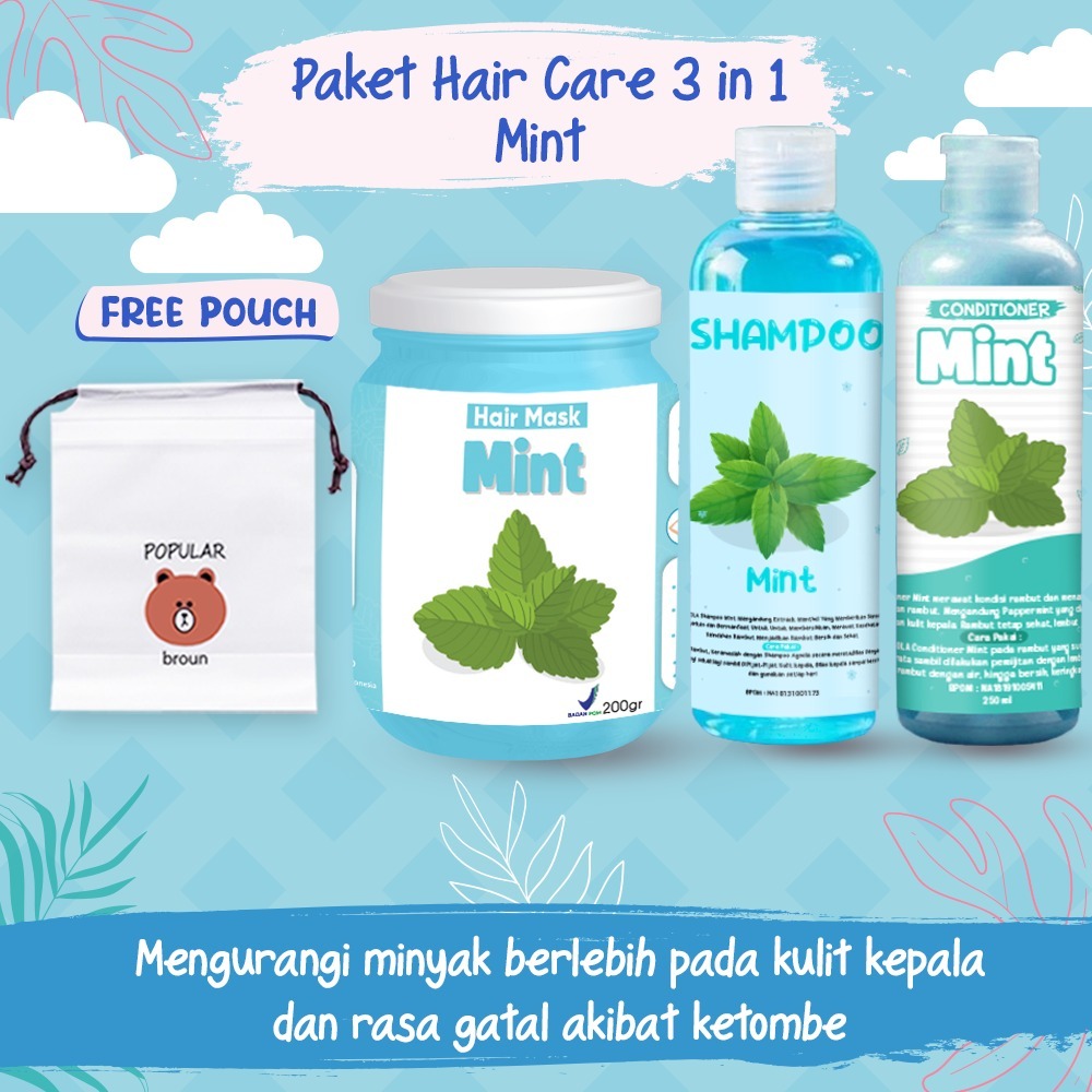 [BPOM] PAKET HAIR CARE 3IN1 / PAKET HEMAT HAIR CARE / HAMPERS HAIR MASK FREE POUCH / HAMPERS HAIR CA