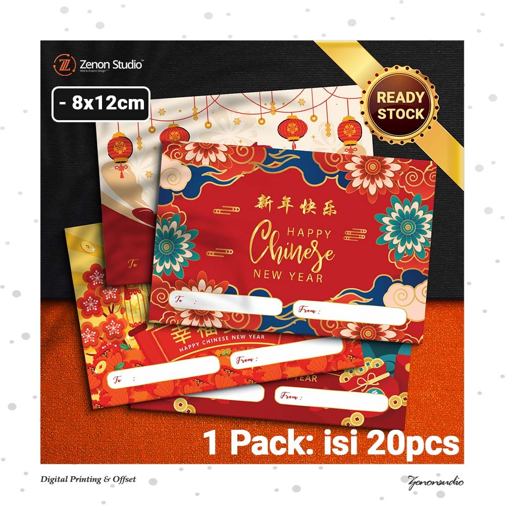 [20pcs] Greeting Card Imlek CNY Kartu Ucapan Chinese New Year Gift Card Ver2