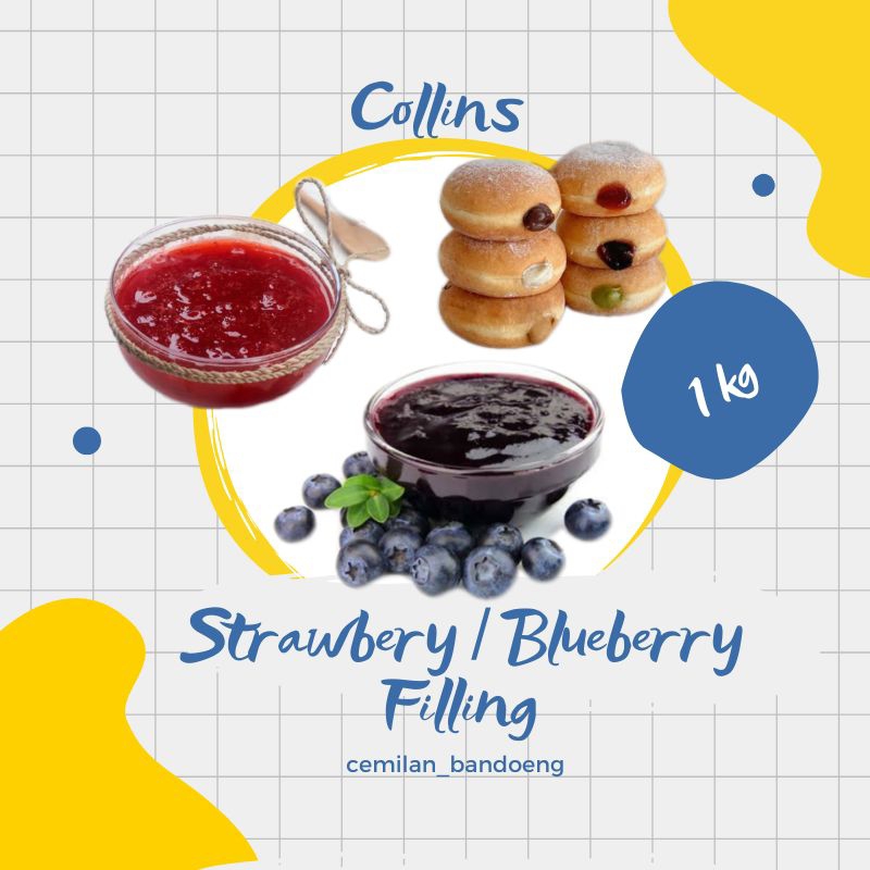

COLLINS STRAWBERRY / BLUEBERRY FILLING KEMASAN 1 KG