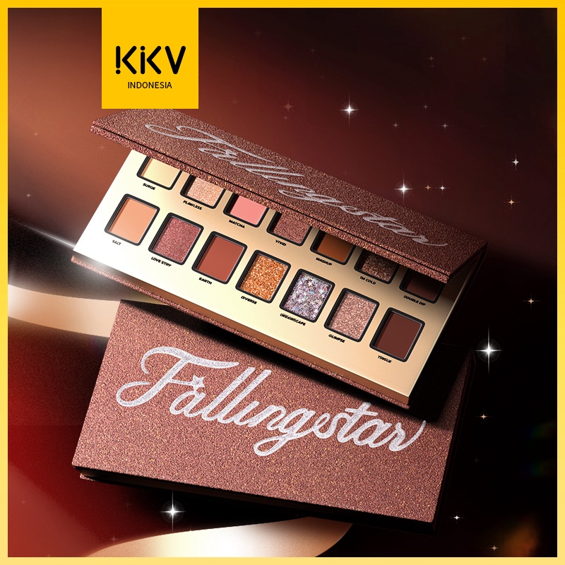 12.12 FLASH SALE [BPOM]KKV-FEBBLE·14 COLORS Twinkle Star Eyeshadow Palette /baked eyeshadow /Glitter