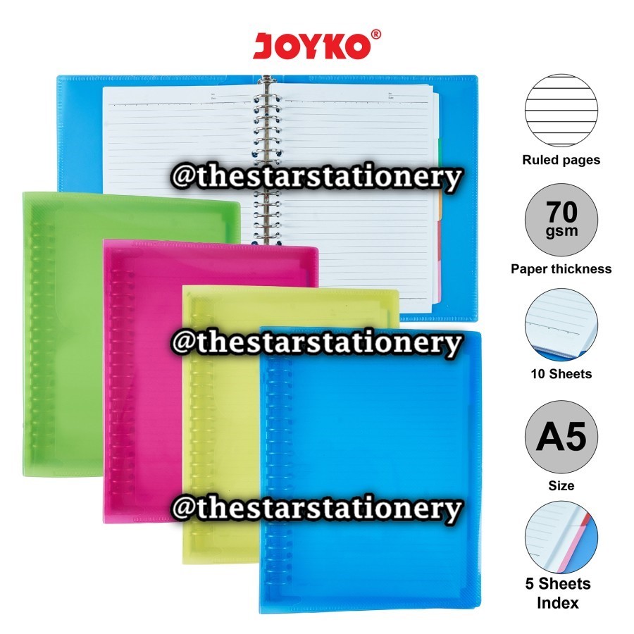 

(1 Biji) GROSIR Map Binder Joyko A5-MHTC-518 A5 Transparant / Binder Note Joyko A5-MHTC-518 / Joyko A5 MHTC-518