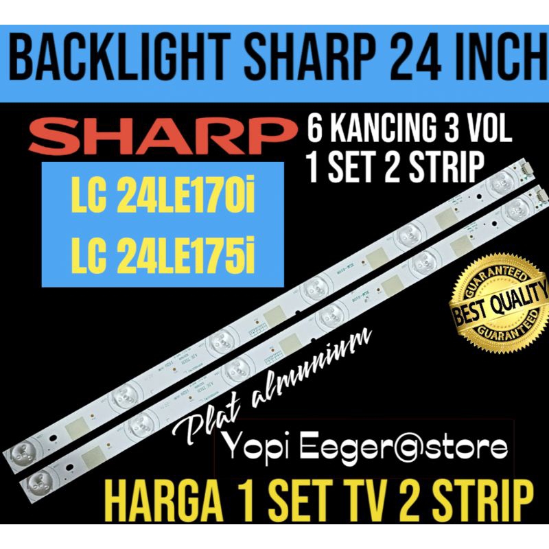 BACKLIGHT TV LCD LED SHARP 24 INCH 6LED 3VOL LC24LE170i- 24LE175i BACKLIGHT TV SHARP