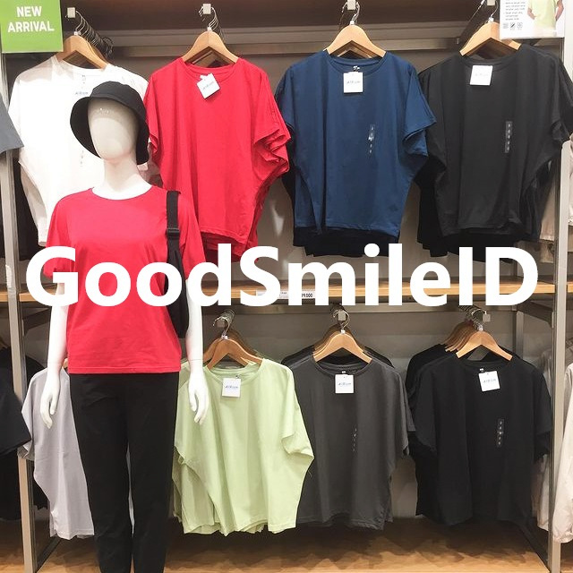 SALE Women T-Shirt Drape AIRism Wanita Lengan Pendek Kaos Polos Warna Basic Polos Women Cewek  UNIQL