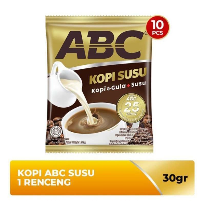 

ABC kopi susu instan 30 g [10 sachet/ renceng]