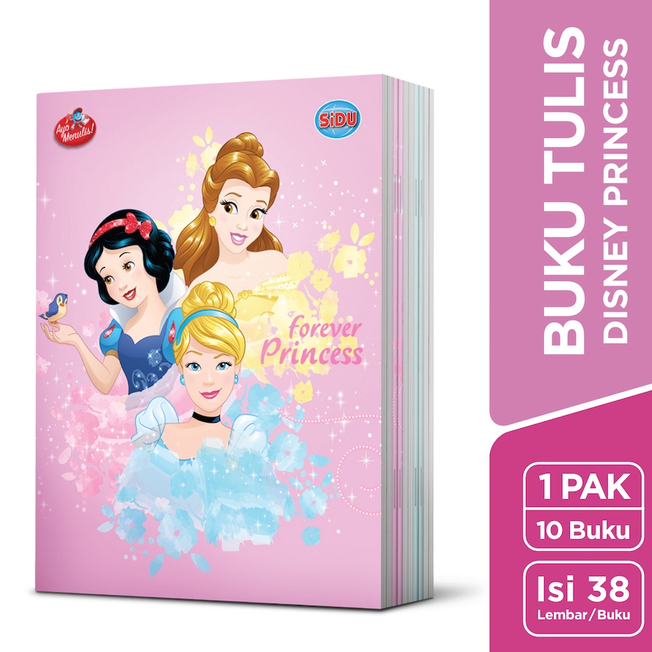 

Stock Banyak SiDU Buku Tulis Disney Princess 38 Lembar - 10 buku Grosir