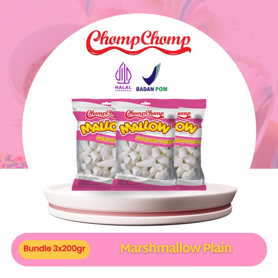 

[PRODUK HBQPH35] Cemilan Kiloan Marshmallow Chompchomp 200gr isi 3 Bungkus Murah └(՞