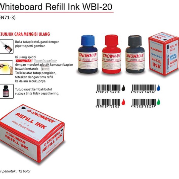 

Ready Tinta spidol Snowman WhiteBoard WBI-20 ( 1pcs ) Diskon Promo