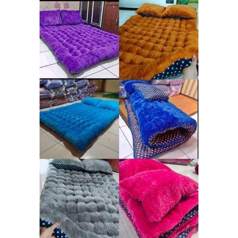 Kasur Lantai Bulu 180x140 Free 2 Bantal