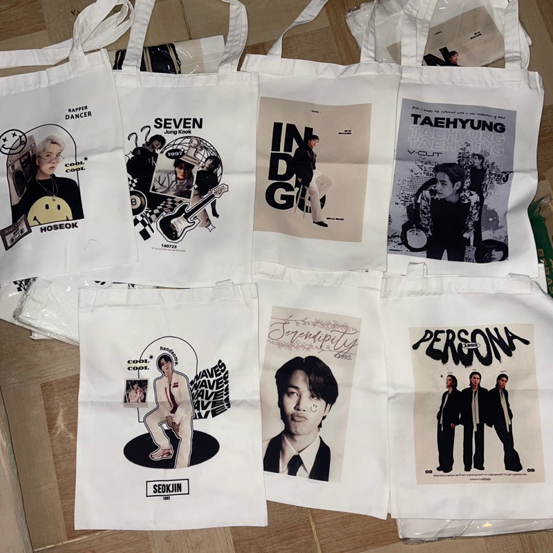 totebag tas canvas premium BTS kpop taehyung jin jhope jimin rm jungkook yoongi