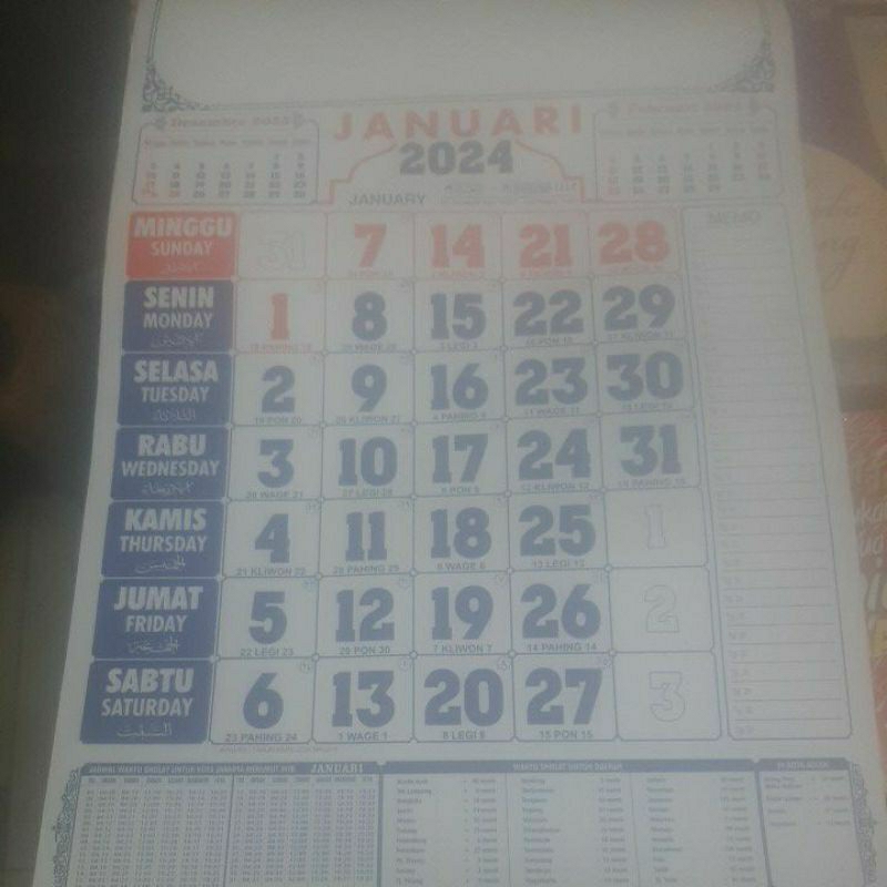 

KALENDER DINDING KERJA STANDAR ARAB TAHUN 2024 UKURAN 38 cm x 54 cm