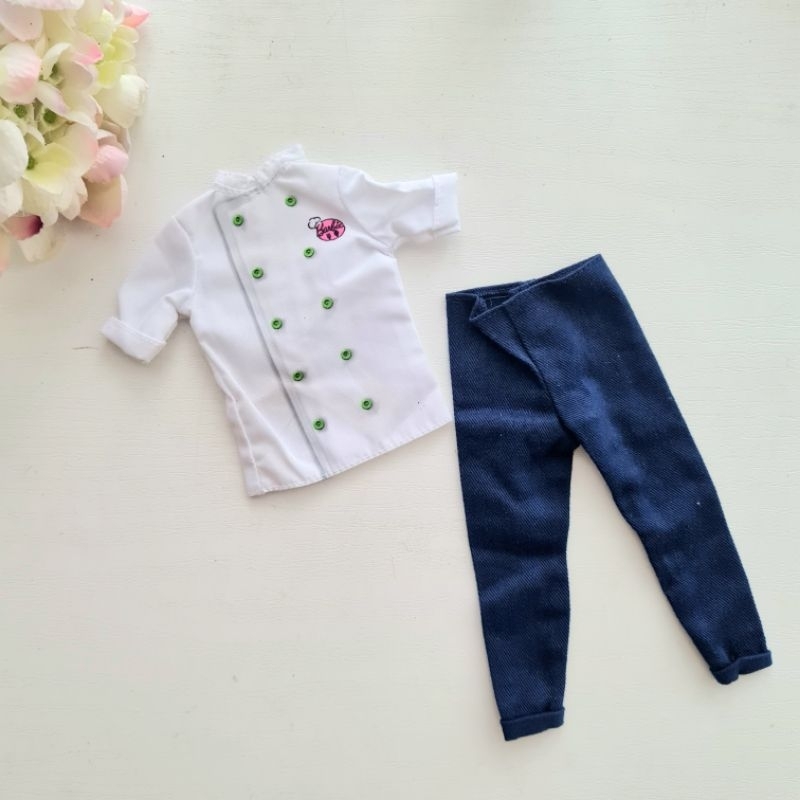 Baju Chef Barbie Ken Mattel set