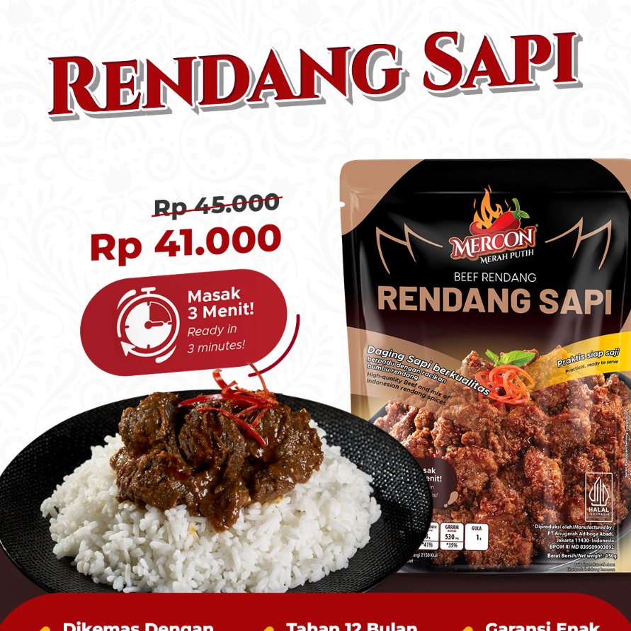 

modelTipe NWB382 Mercon Merah Putih - Satuan || Limited Edition !! Rendang Sapi