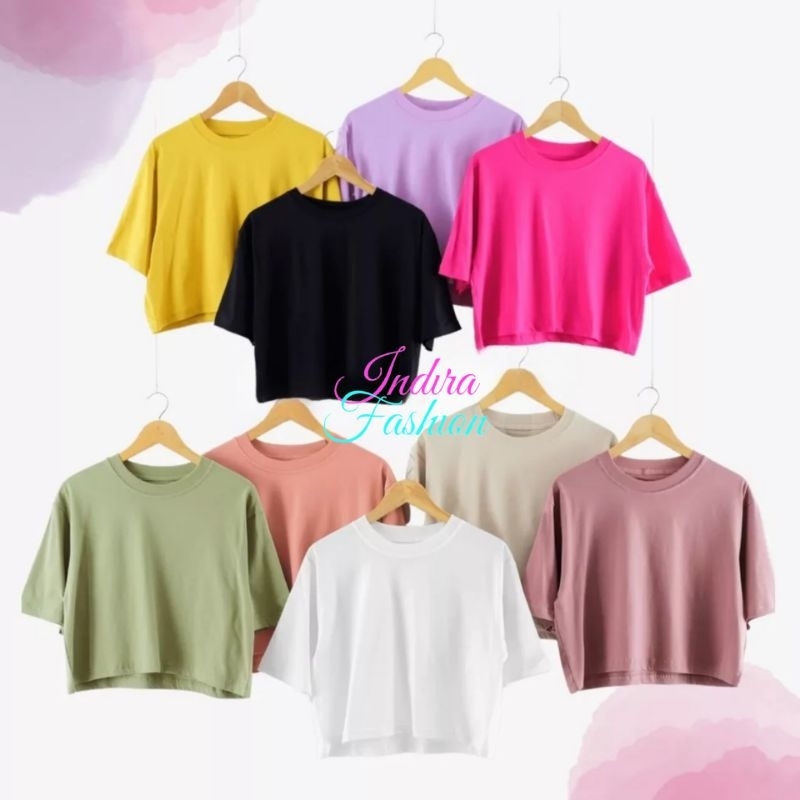 Crop Top Oversized / Atasan Kaos Polos Oversized