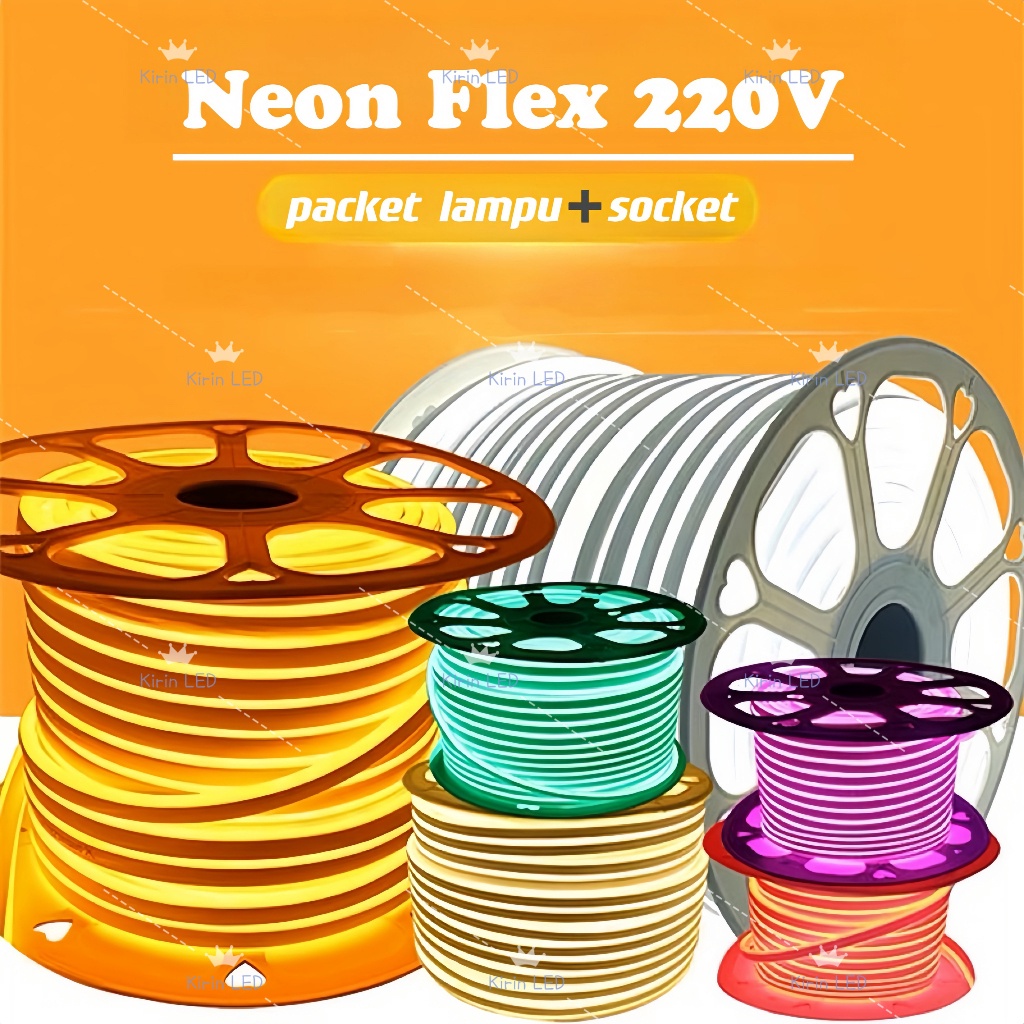12.12 sale NEON FLEX LAMPU LED NEON FLEX 6M 7M 8M 9M 10M SELANG 220V METERAN SIGN STRIP OUTDOOR / Ne