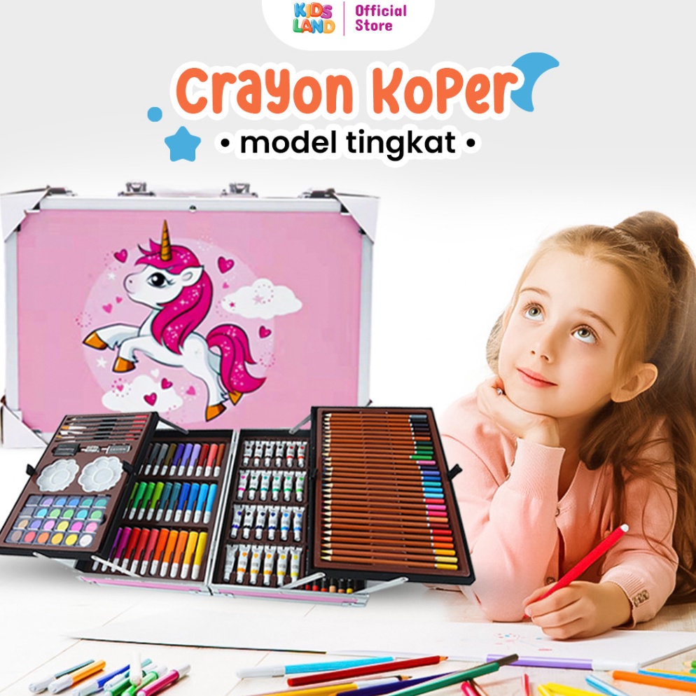 

KU7937 Krayon Koper Tingkat Set Mewarnai Lengkap Crayon Anak Set KIDS LAND 8283