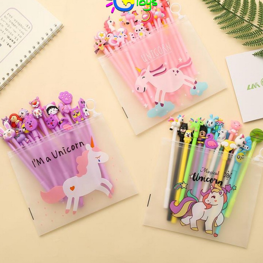 

Kode QHR758 CR-A15 Pulpen Gel Karakter Lucu Set Isi 20PCS Pena FREE Zipper Pouch Tempat Pensil Transparan Murah