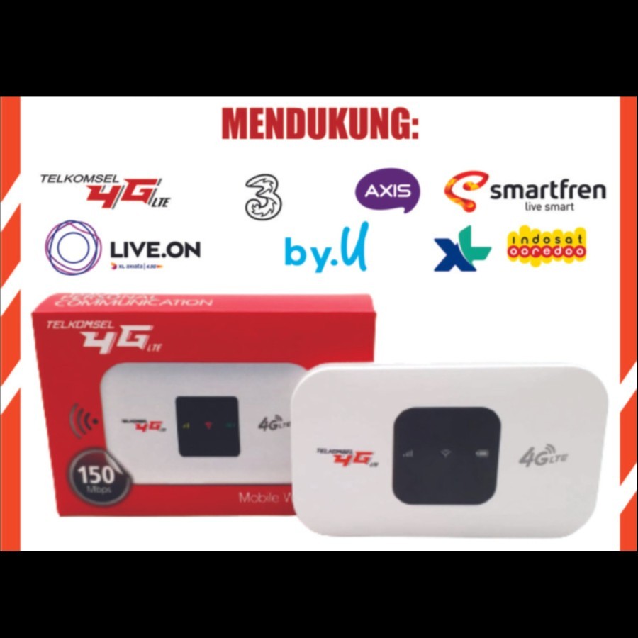 Modem Wifi 4G Unlock All Operator Telkomsel Smartfren By.U Three Indosat Axis