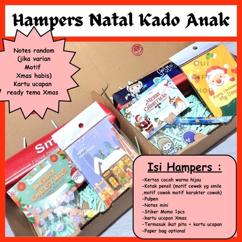 

Hampers Anak / Kado Natal / Hampers Hadiah Natal Buat Anak / Kado Natal / Xmas Gift / Souvenir / Hadiah Natal Tukaran Kado / Kado Natal Anak Perempuan / Kado Natal Anak Laki - Laki / Hadiah Unik / Stiker Anak