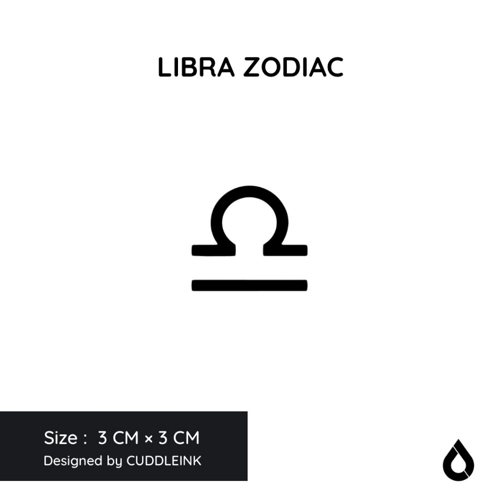 "Libra Zodiac" CUDDLEINK Matte Ink Tattoo