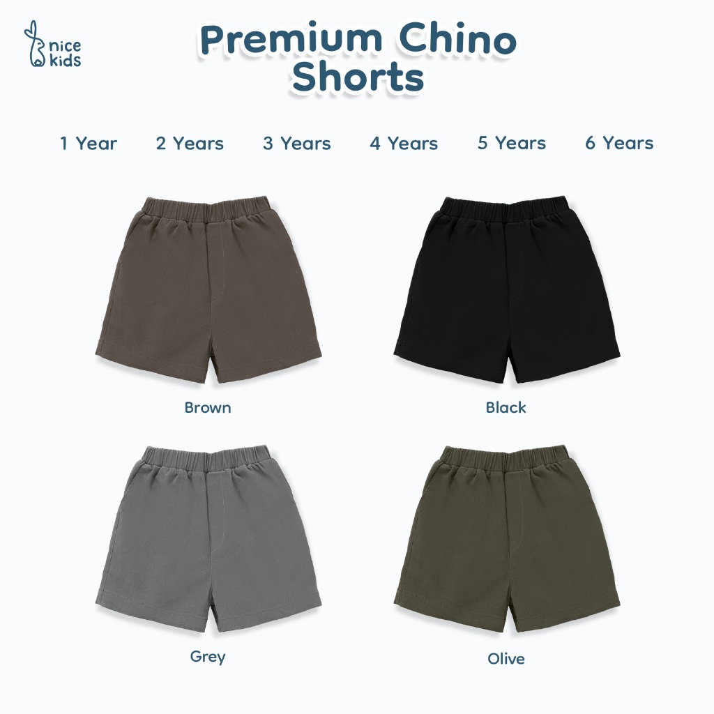 Nice Kids - Premium Chino Shorts (Celana Anak Unisex 1-6 Tahun)