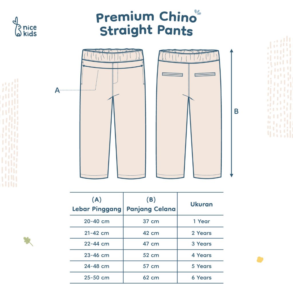 Nice Kids - Premium Chino Straight Pants (Celana Anak Unisex 1-6 Tahun)