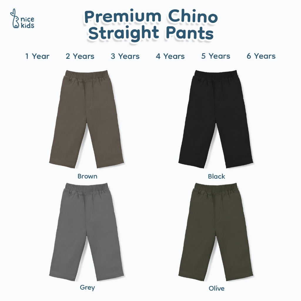 Nice Kids - Premium Chino Straight Pants (Celana Anak Unisex 1-6 Tahun)