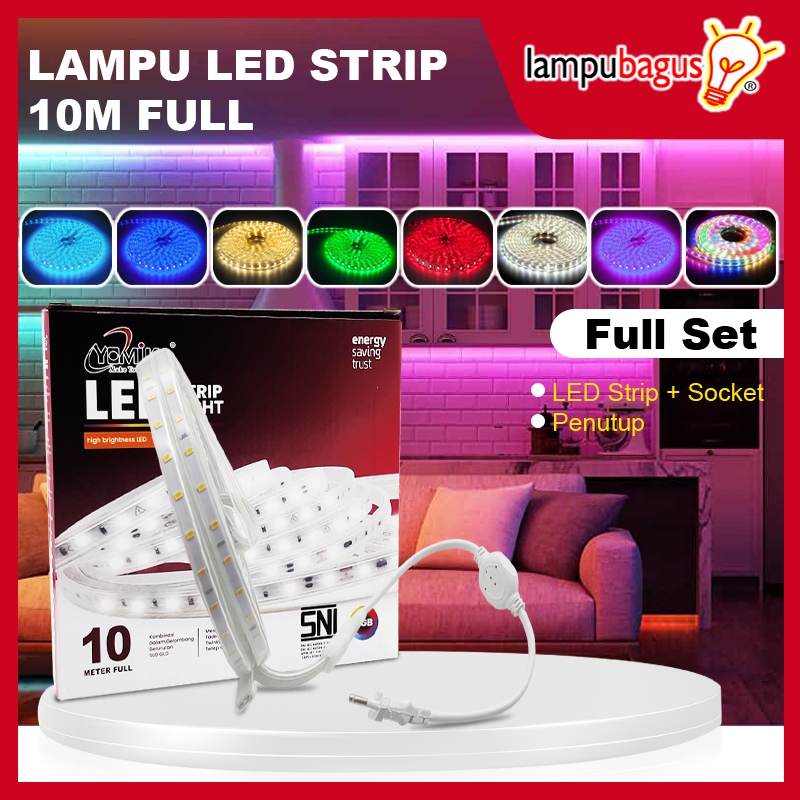 Lampu LED Strip Selang 2835 / Lampu LED Strip + Socket 220V 10 Meter