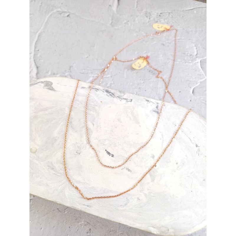 Kalung rantai nori siam ROSEGOLD Emas Asli 17K