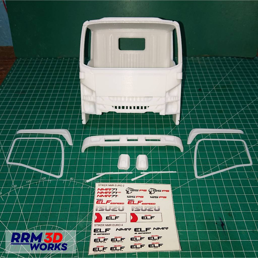 KABIN MINIATUR TRUK ISUZU NMR SKALA 14 PART 3D MENTAH