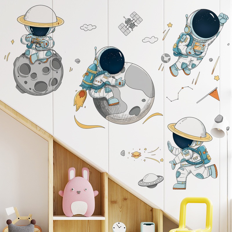 Wallsticker Kamar Anak Astronot Dekorasi Planet Jumbo