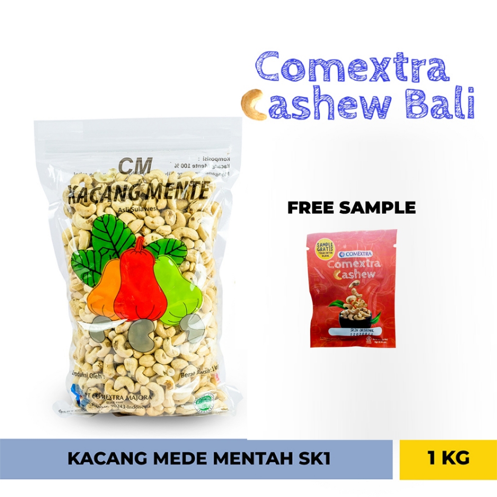 Kacang Mede Comextra Mentah Utuh SK1 1Kg - Sulawesi Cashew Kacang Mente / Mete (Bali)